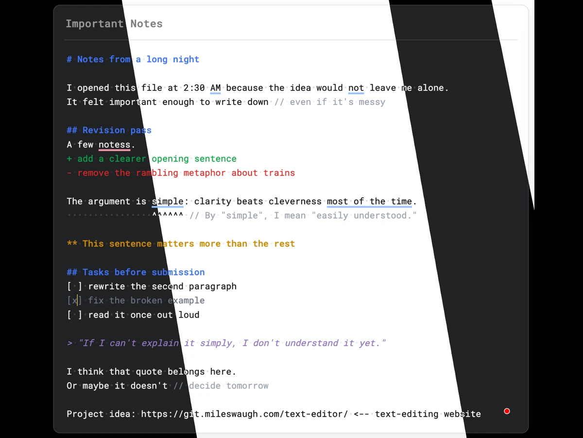 Text editor preview